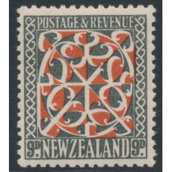 NEW ZEALAND - 1938 9d red/grey-black Maori Panel, inverted watermark, MNH – SG # 587bw