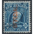 NEW ZEALAND - 1916 8d indigo-blue KEVII, o/p OFFICIAL, used – SG # O76b