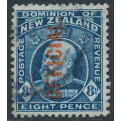 NEW ZEALAND - 1916 8d indigo-blue KEVII, o/p OFFICIAL, used – SG # O76b