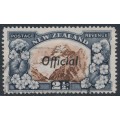 NEW ZEALAND - 1938 2½d chocolate/slate Mount Cook, overprinted OFFICIAL, used – SG # O124a
