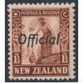 NEW ZEALAND - 1936 1½d red-brown Maori Woman, overprinted OFFICIAL, MNH – SG # O116