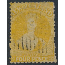 NEW ZEALAND - 1866 4d yellow QV Chalon, perf. 12½, star watermark, used – SG # 120