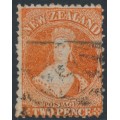 NEW ZEALAND - 1872 2d vermilion QV Chalon, perf. 12½, large star watermark, used – SG # 134