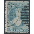 NEW ZEALAND - 1872 6d pale blue QV Chalon, perf. 12½, star watermark, used – SG # 136