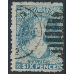 NEW ZEALAND - 1872 6d pale blue QV Chalon, perf. 12½, star watermark, used – SG # 136