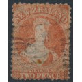 NEW ZEALAND - 1873 2d vermilion QV Chalon, INVICTA watermark, used – SG # 142