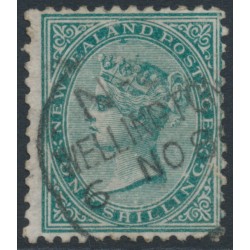 NEW ZEALAND - 1878 1/- green QV (1st Sideface), NZ star watermark, perf. 12:11½, used – SG # 184
