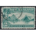 NEW ZEALAND - 1899 2/- blue-green Milford Sound, no watermark, perf. 11:11, used – SG # 269