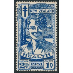 NEW ZEALAND - 1931 2d+1d deep blue Smiling Boy Health Stamp, MH – SG # 547