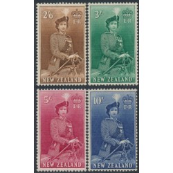 NEW ZEALAND - 1954 2/6 to 10/- QEII on Horse set of 4, MNH – SG # 733d-736