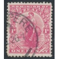 NEW ZEALAND - 1926 1d rose-carmine Universal , variety ‘N flaw’, used – SG # 411c