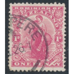 NEW ZEALAND - 1926 1d rose-carmine Universal , variety ‘N flaw’, used – SG # 411c