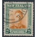 NEW ZEALAND - 1947 2/- brown-orange/green KGVI, upright watermark, used – SG # 688b