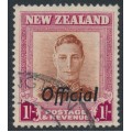 NEW ZEALAND - 1949 1/- red-brown/carmine KGVI, o/p OFFICIAL, used – SG # O157a