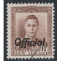 NEW ZEALAND - 1938 1½d purple-brown KGVI, o/p OFFICIAL, used – SG # O138