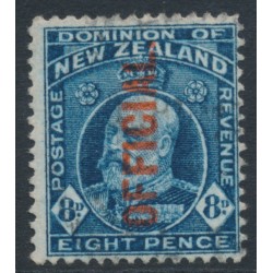 NEW ZEALAND - 1916 8d indigo-blue KEVII, o/p OFFICIAL, used – SG # O76