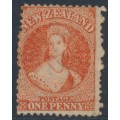 NEW ZEALAND - 1865 1d carmine-vermilion QV Chalon, perf. 12½, star watermark, used – SG # 110