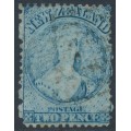 NEW ZEALAND - 1864 2d pale blue QV Chalon, perf. 12½, star watermark, used – SG # 113