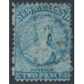 NEW ZEALAND - 1864 2d pale blue QV Chalon, perf. 12½, star watermark, used – SG # 113