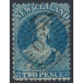 NEW ZEALAND - 1865 2d blue QV Chalon, perf. 12½, star watermark, used – SG # 115