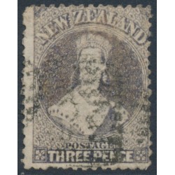 NEW ZEALAND - 1864 3d brown-lilac QV Chalon, perf. 12½, large star watermark, used – SG # 116