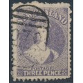 NEW ZEALAND - 1867 3d lilac QV Chalon, perf. 12½, star watermark, used – SG # 117