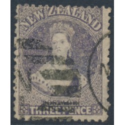 NEW ZEALAND - 1867 3d lilac QV Chalon, perf. 12½, star watermark, used – SG # 117