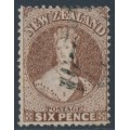 NEW ZEALAND - 1867 6d brown QV Chalon, perf. 12½, star watermark, used – SG # 122a