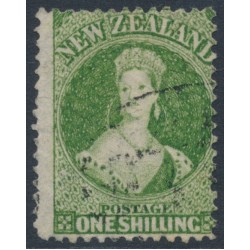 NEW ZEALAND - 1864 1/- green QV Chalon, perf. 12½, star watermark, used – SG # 124