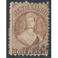 NEW ZEALAND - 1871 1d reddish brown QV Chalon, perf. 10:12½, star watermark, used – SG # 128