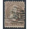 NEW ZEALAND - 1871 1d brown QV Chalon, perf. 10:12½, star watermark, used – SG # 128