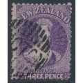 NEW ZEALAND - 1867 3d deep mauve QV Chalon, perf. 12½, star watermark, used – SG # 118