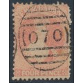 NEW ZEALAND - 1865 4d rose QV Chalon, perf. 12½, star watermark, used – SG # 119