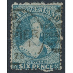 NEW ZEALAND - 1872 6d blue QV Chalon, perf. 12½, star watermark, used – SG # 135