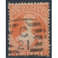 NEW ZEALAND - 1873 2d vermilion QV Chalon, perf. 12½, no watermark, used – SG # 138