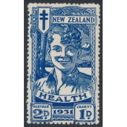 NEW ZEALAND - 1931 2d+1d deep blue Smiling Boy Health Stamp, MH – SG # 547