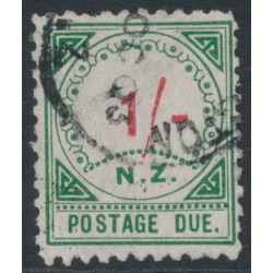 NEW ZEALAND - 1899 1/- carmine/green Postage Due, used – SG # D3