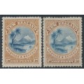 NEW ZEALAND - 1898 1d Lake Taupo, both shades, no watermark, MH – SG # 247+247d