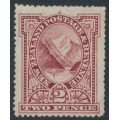 NEW ZEALAND - 1898 2d rosy lake Pembroke Peak, perf. 15, no watermark, MH – SG # 248b