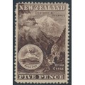 NEW ZEALAND - 1898 5d purple-brown Otira Gorge, perf. 15, no watermark, MH – SG # 253a