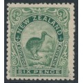 NEW ZEALAND - 1898 6d green Kiwi, perf. 15, no watermark, MH – SG # 254