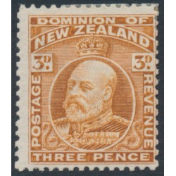 NEW ZEALAND - 1909 3d chestnut KEVII, perf. 14:14½, MH – SG # 389