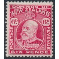 NEW ZEALAND - 1910 6d carmine KEVII, perf. 14:14½, MH – SG # 392