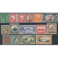 NEW ZEALAND - 1935 ½d to 3/- Definitives set, single watermark, MH – SG # 556-569