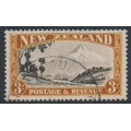 NEW ZEALAND - 1935 3/- Mount Egmont, perf. 13½:13½, used – SG # 569