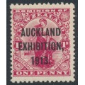 NEW ZEALAND - 1913 1d red Universal, Auckland Exhibition overprint, MH – SG # 413