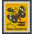 NEW ZEALAND - 1972 4c on 2½c Butterfly, double overprint, MNH – SG # 957cf