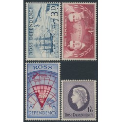 ROSS DEPENDENCY - 1957 3d to 1/6 Pre Decimals set of 4, MNH – SG # 1-4