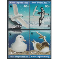 ROSS DEPENDENCY - 1997 40c to $1.50 Sea-Birds WWF issue set of 4, MNH – SG # 44-47