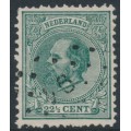 NETHERLANDS - 1875 22½c blue-green King Willem III, perf. 12½:12, used – NVPH # 25H